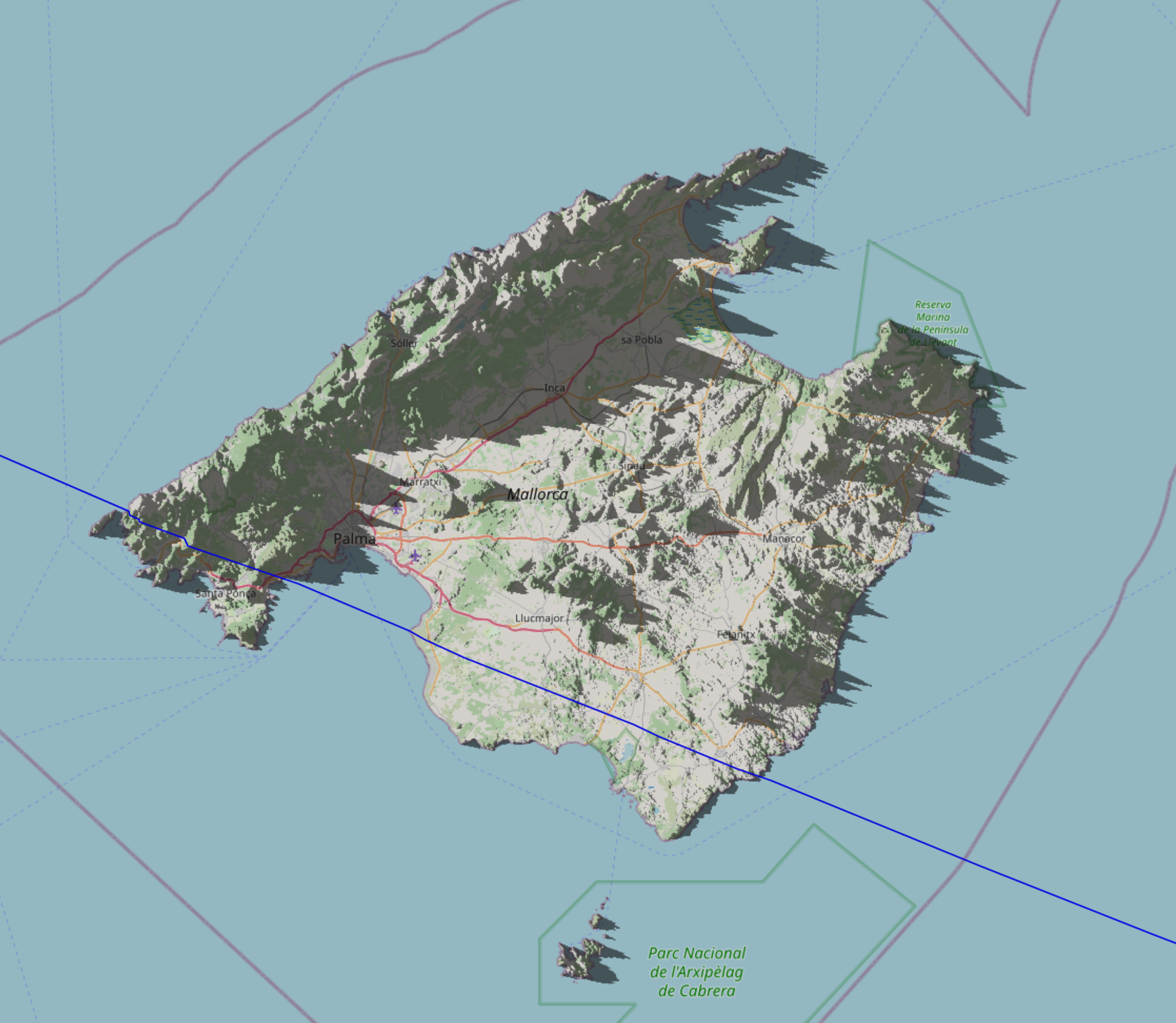 Besselian elements shade map