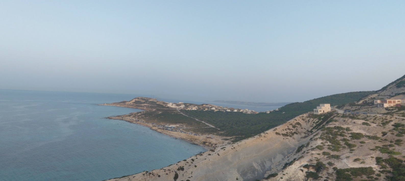 Cape Blanc pale blue sky Tunisia August