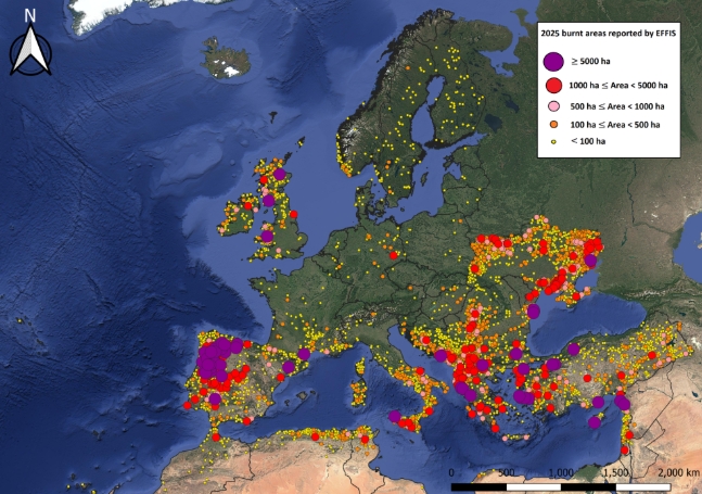 Wildfires Europe 2025